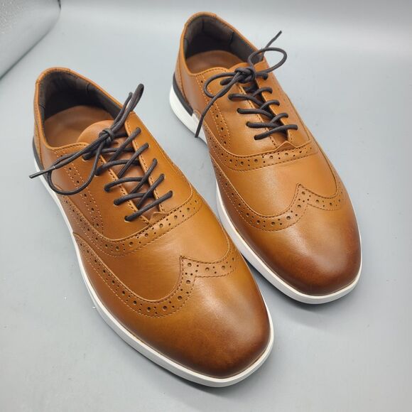 Wolf And Shepherd Shoes Mens Sz 8 Honey Brown Crossover Derby Leather New main image 11